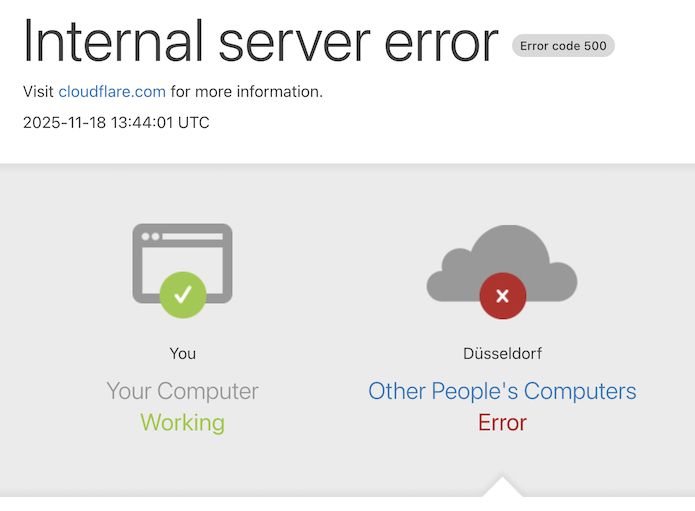 Edited Cloudflare message saying “Your Computer Working” and “Other People's Computers Error”.