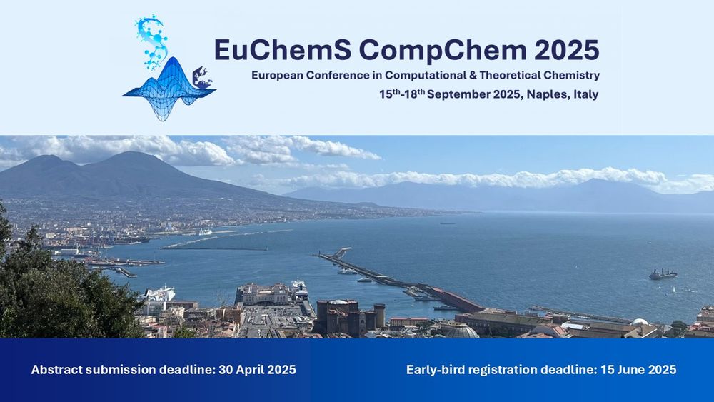 Promotional graphic for the European Conference in Computational and Theoretical Chemistry (EuChemS CompChem 2025).