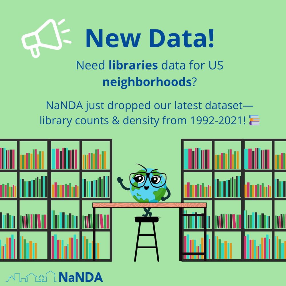 New data: need libraries data for US neighborhoods? Nanda just dropped our latest dataset: library counts and density from 1992-2021