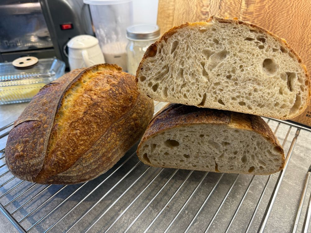 Two #Sourdough loaves, fresh from the oven