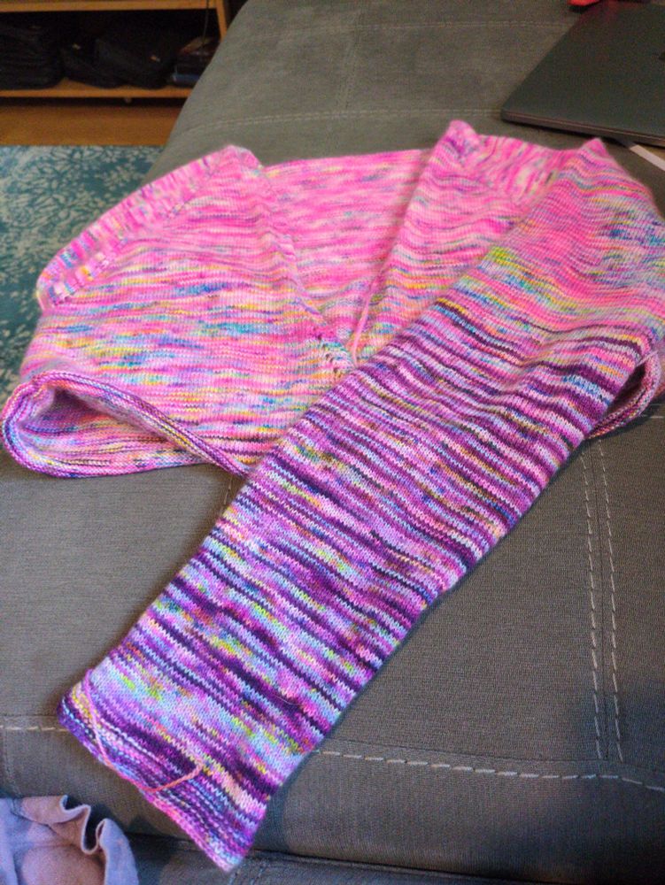 Yoke and one sleeve with purple