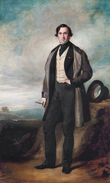 Joseph Locke, respected English civil engineer & railway pioneer, born #OTD 1805, master of challenging terrain, known for direct ‘up and over’ routes with steep gradients & no tunnels.
Portrait Sir F Grant 1860 | View of railway across Chat Moss TT Bury 1831
Library of Institution of Civil Engineers 