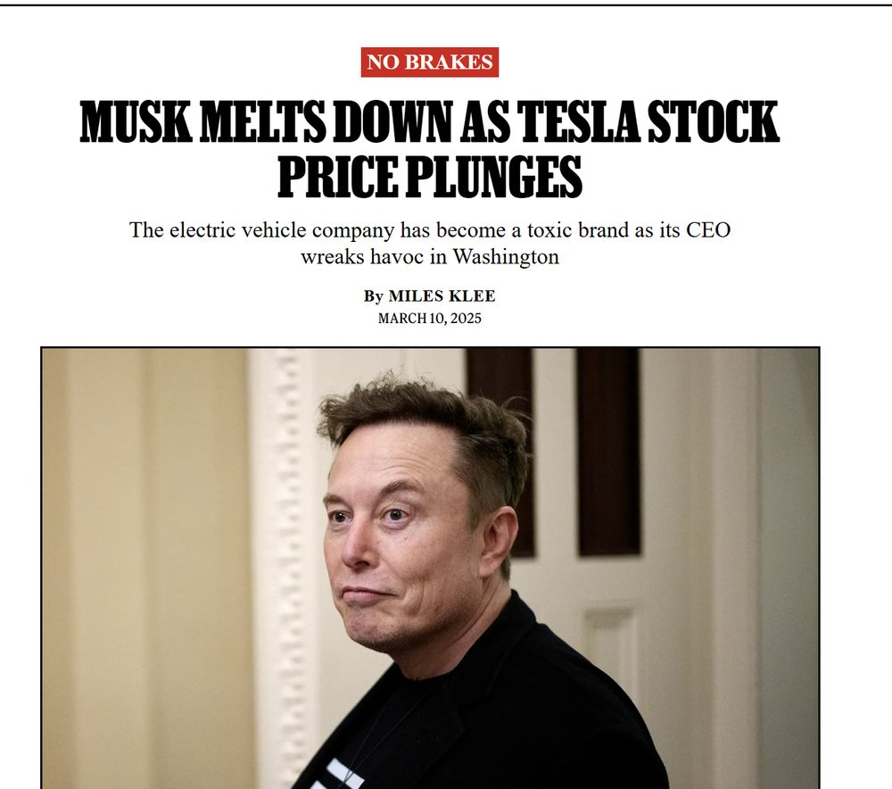 Musk Melts Down as Tesla Stock Price Plunges.