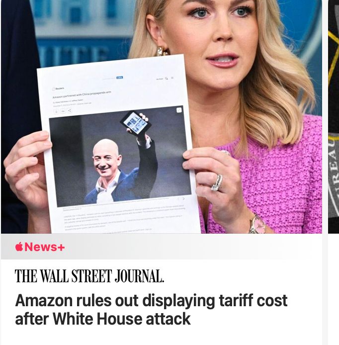 Bezos backing down on providing cost to consumers of traffic on products Amazon sells. 
