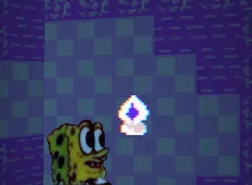 An edit of the "aw hell nah spunch bob took 40 benadryls" meme to be about the secret "original" boardgame from Deltarune Chapter 3.