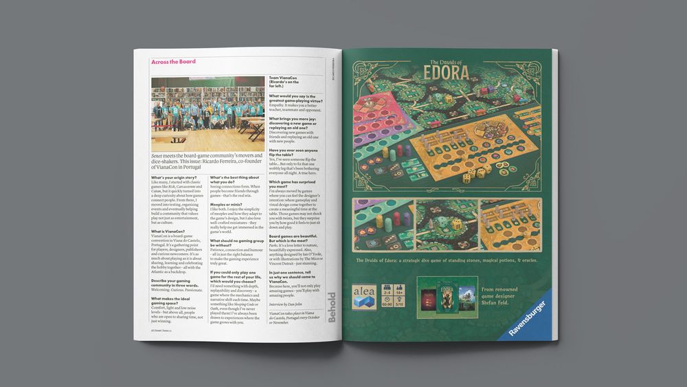 A spread of Senet's 21st issue, showing an advert for Druids of Edora
