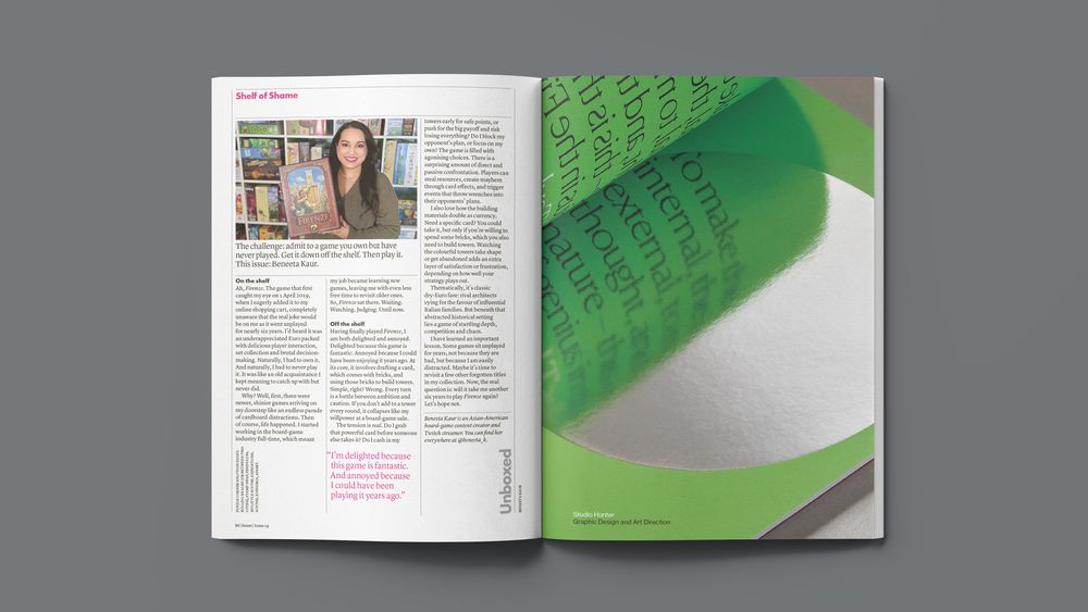 Senet's Shelf of Shame page, in the Summer 25 issue. 