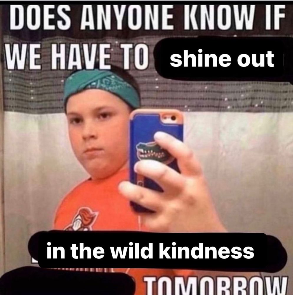 silver jews meme that says ‘does anyone know if we have to shine out in the wild kindness tomorrow’