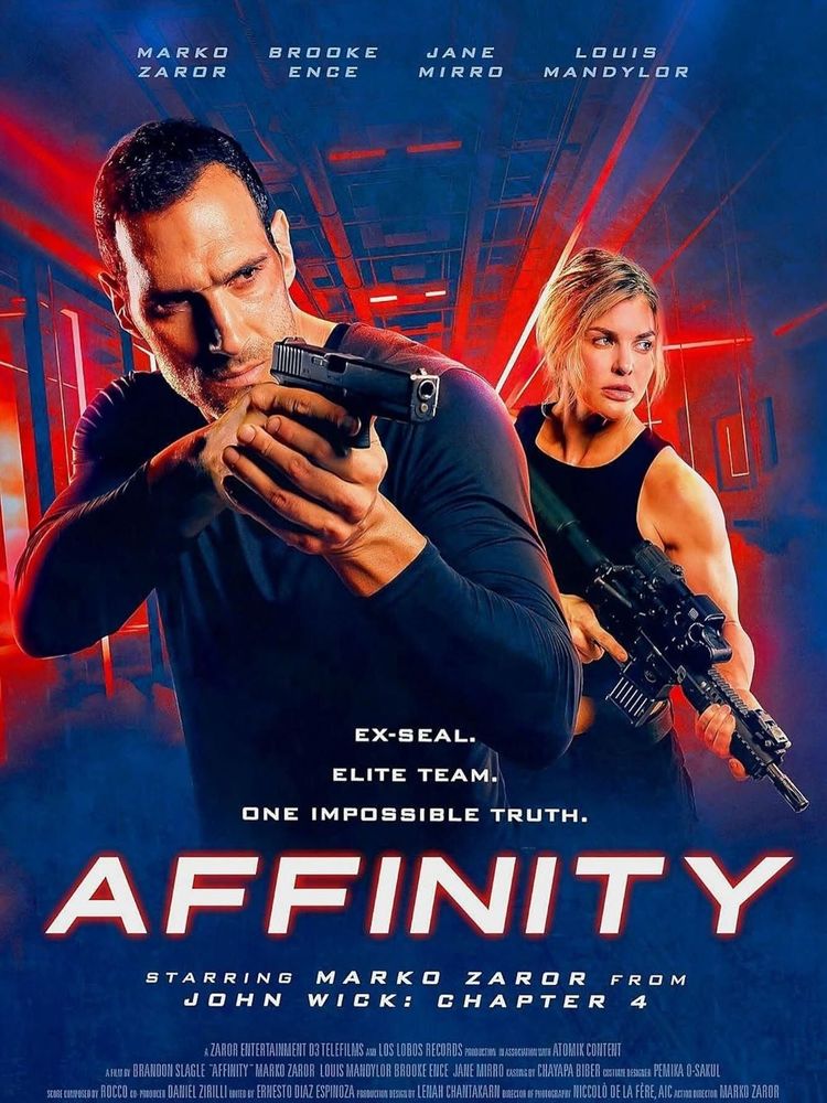 AFFINITY stars Marko Zaror, Brooke Enge, Jane Mirro, and Louis Mandylor.