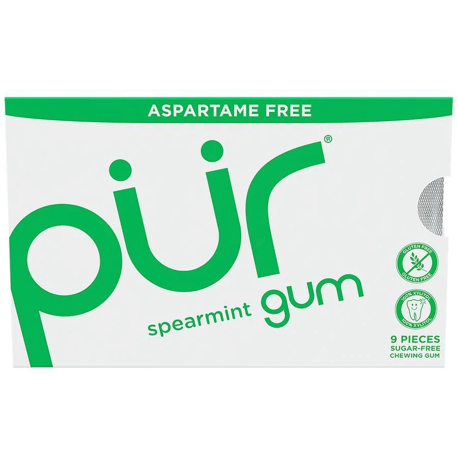 Aspartame-free Pur gum, spearmint flavor