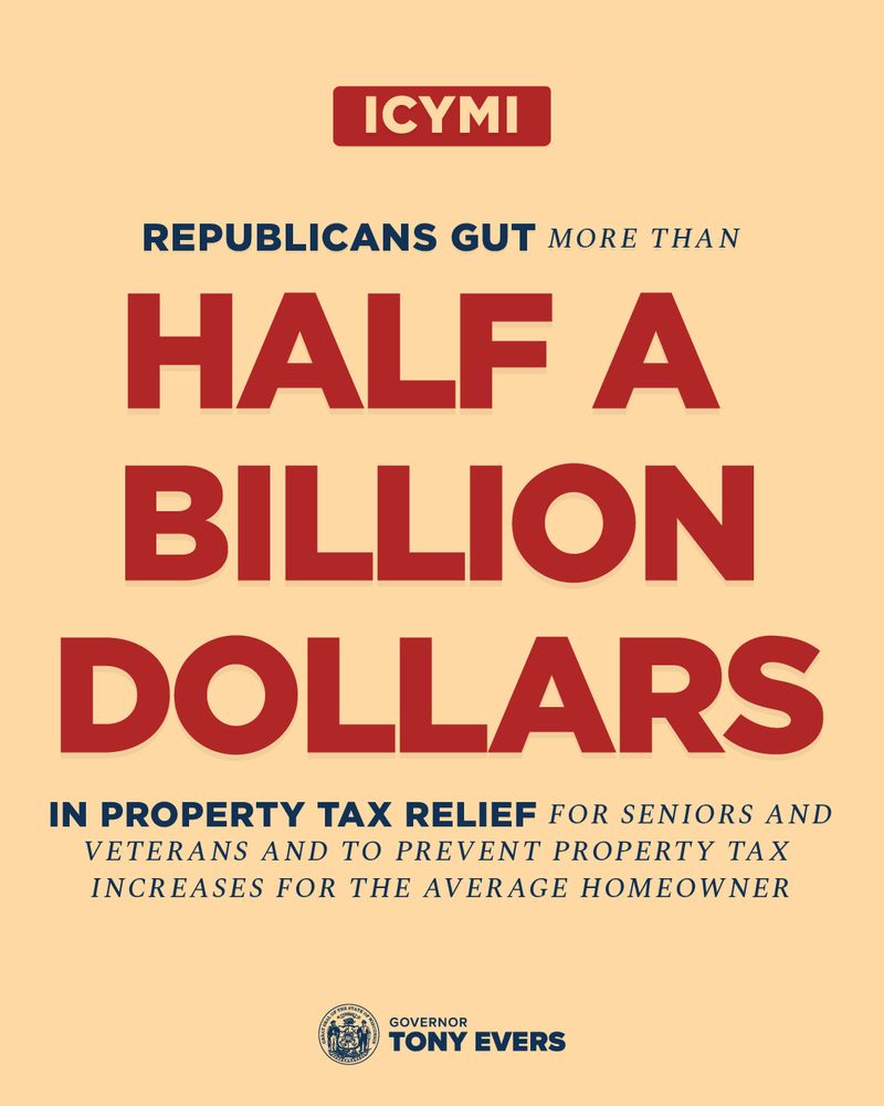 ICYMI Republicans gut more than Half a Billion Dollars in property tax relief for seniors and veterans and to prevent property tax increases for the average homeowner.