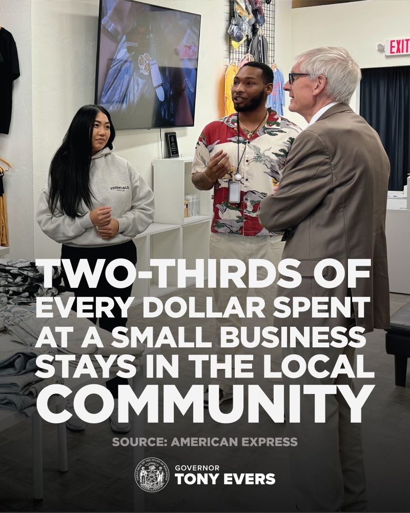 Two-thirds of every dollar spent at a small business stays in the local community. Source: American Express