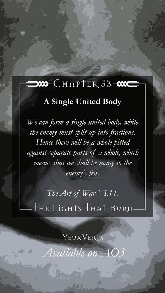 Chapter Title: A Single United Body

We can form a single united body, while the enemy must split up into fractions. Hence there will be a whole pitted against separate parts of a whole, which means that we shall be many to the enemy's few.

The Art of War VI.14. 