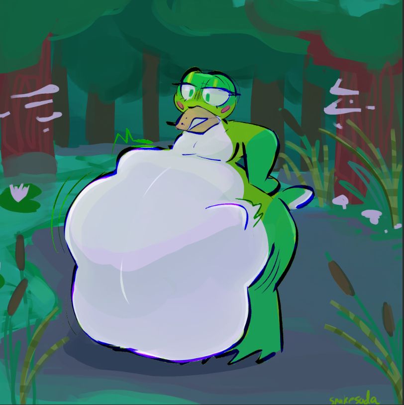 fat freaking frog in the process of eating hazel in the middle of butt fuck nowhere 