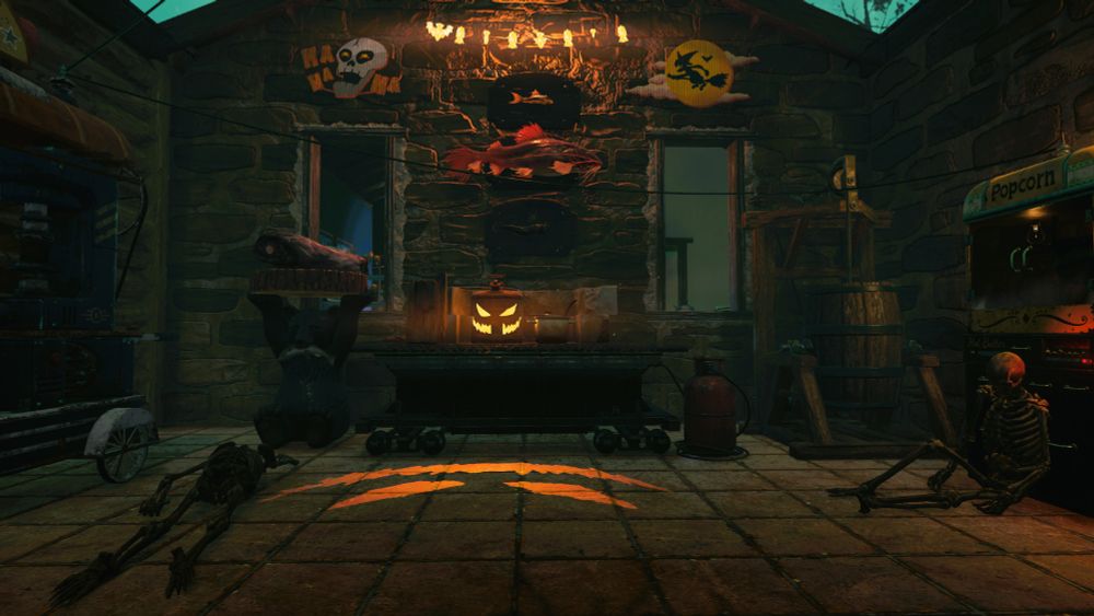Fallout 76 CAMP decorated for halloween