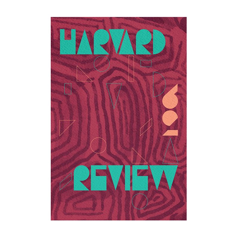 Harvard Review 62 literary journals with cranberry colored background.