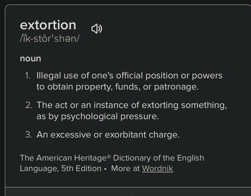Definition of ‘extortion’