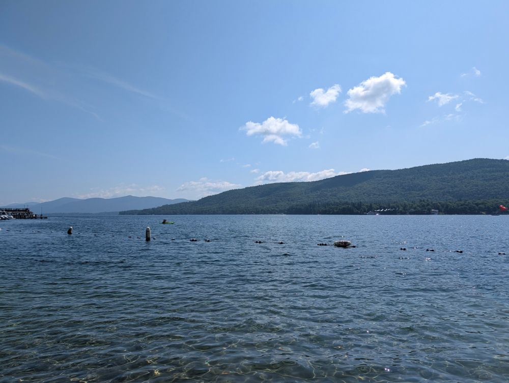 Photo of a lake on a sunny day 