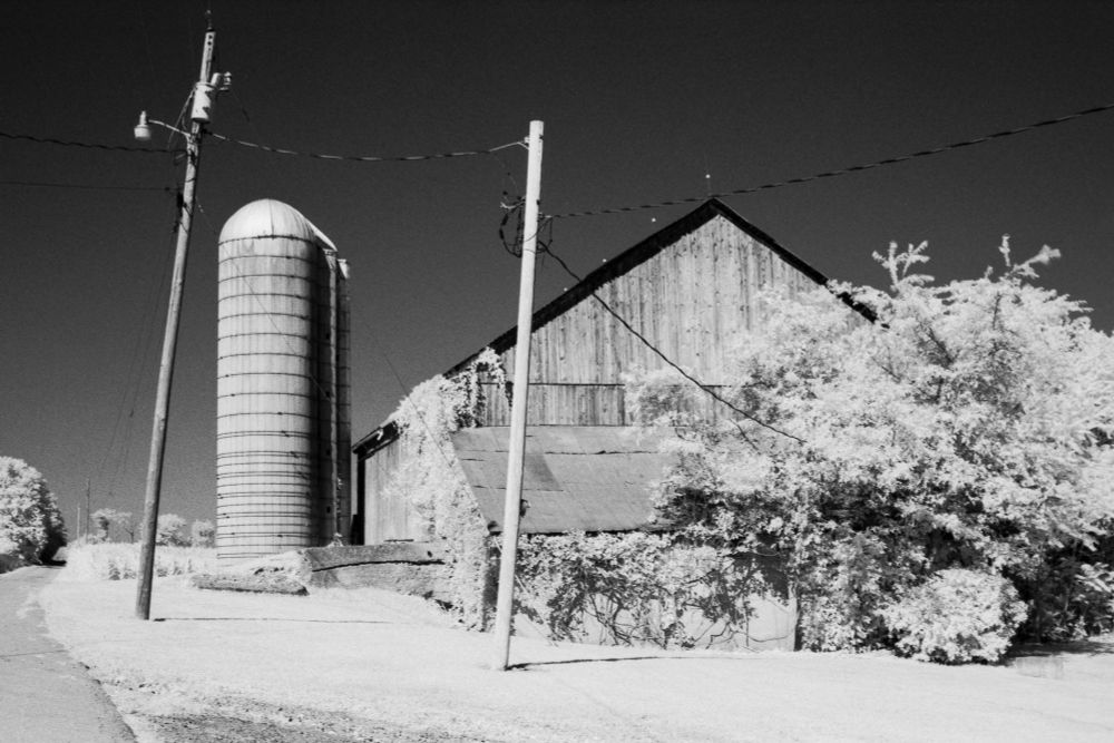 Infrared photo of farm