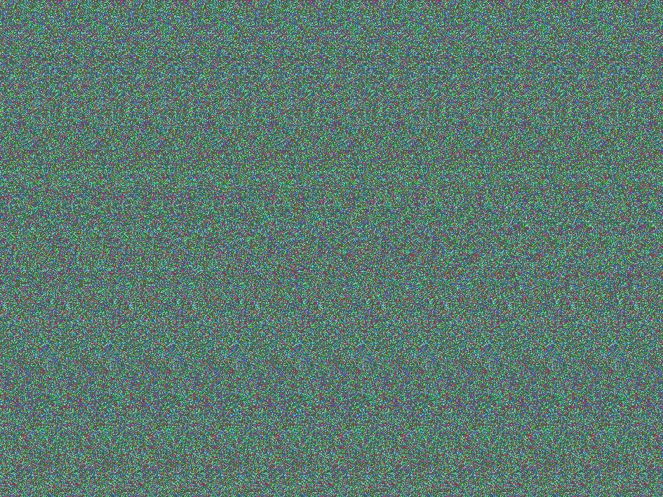 a magic eye-style stereograph that reveals the word FOCUS hidden in the multicolored static