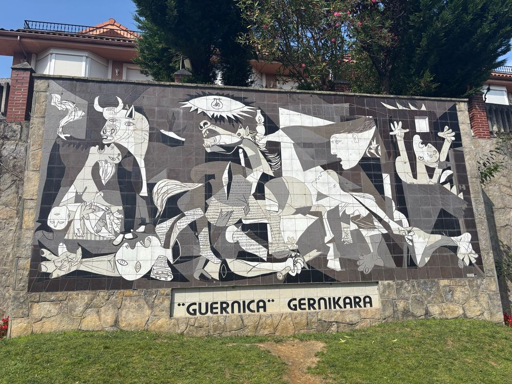 A tile replica of Picasso’s “Guernica” in Gernika-Lumo, Spain