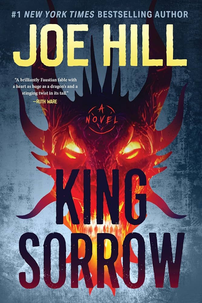 Dragon face cover of Joe Hill’s new novel, King Sorrow