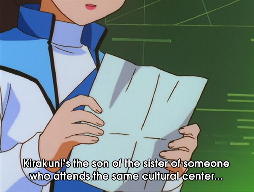 'Kirakuni's the son of the sister of someone who attends the same cultural centre...