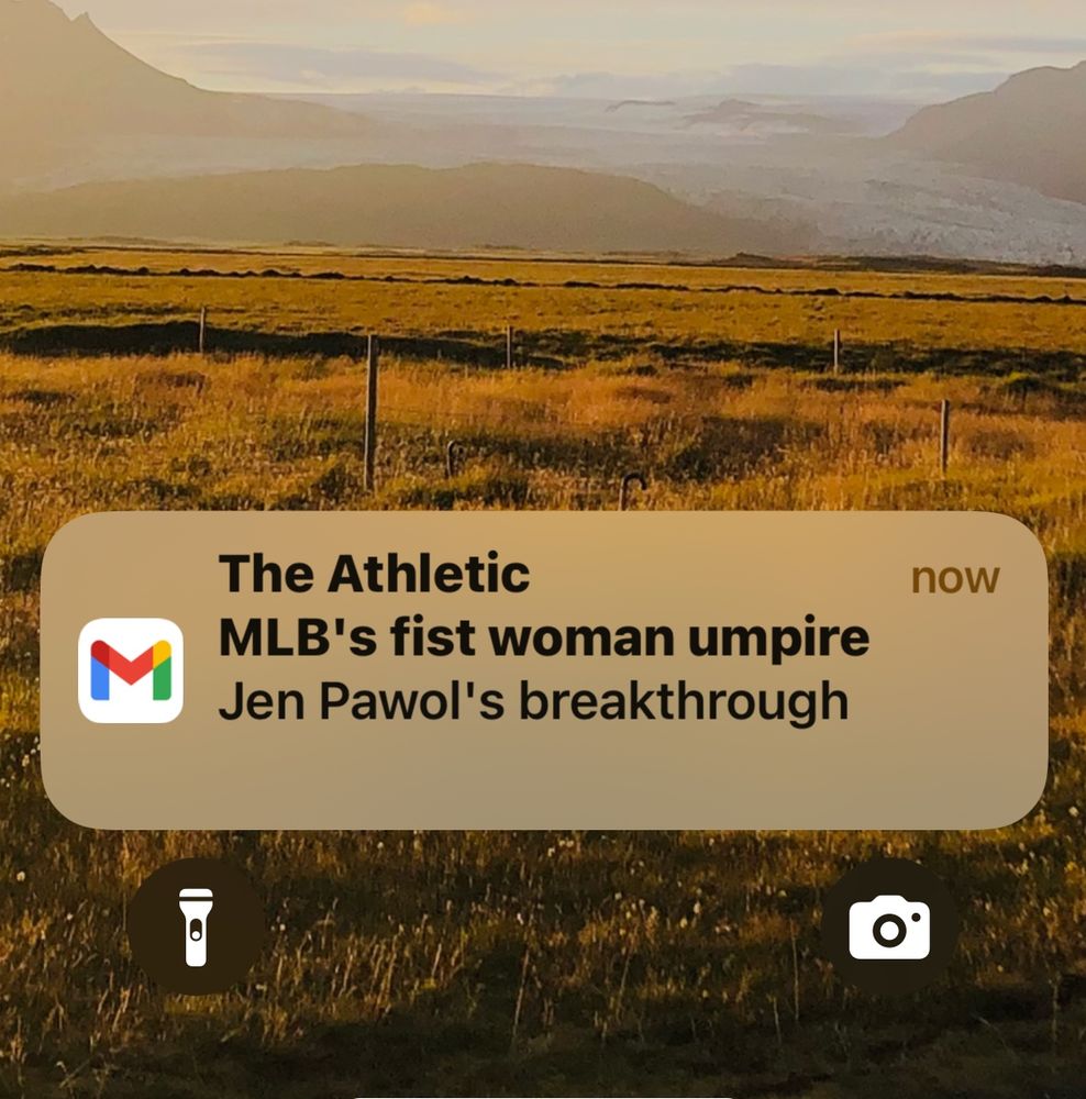Alert email header from The Atlantic that reads “MLB’s fist woman umpire”