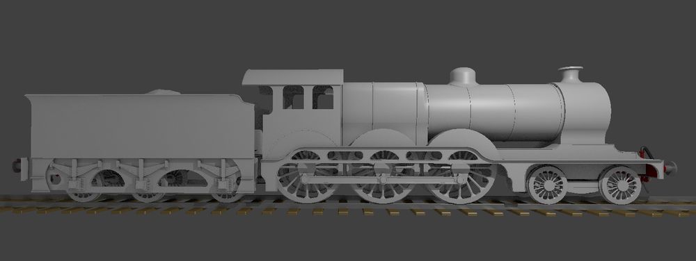 Side view of GER S69 (LNER B12) 3D Model