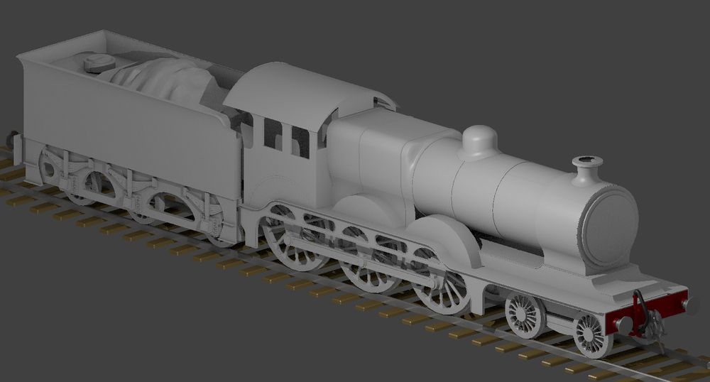 Three Quarter view of GER S69 (LNER B12) 3D Model