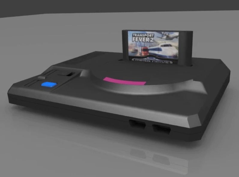 3D Model of SEGA MegaDrive and fictional TpF2 game