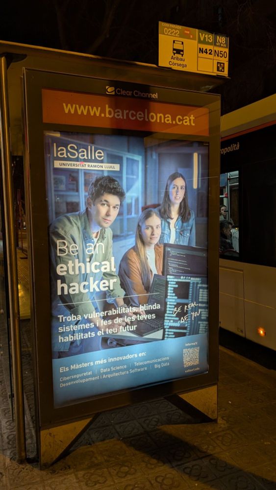 Ad in Barcelona that says "be an ethical hacker". Not actually related to Epsilon. 