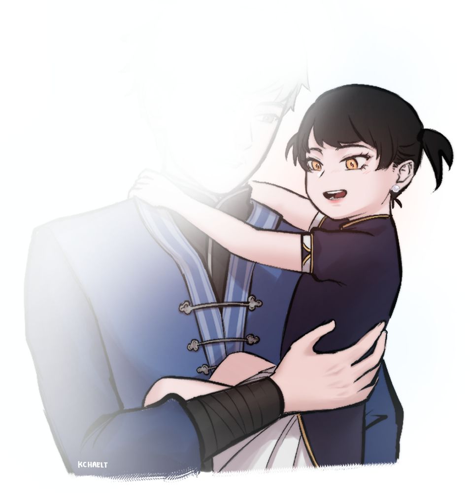 Little Huimei [oc] with her adoptive father.