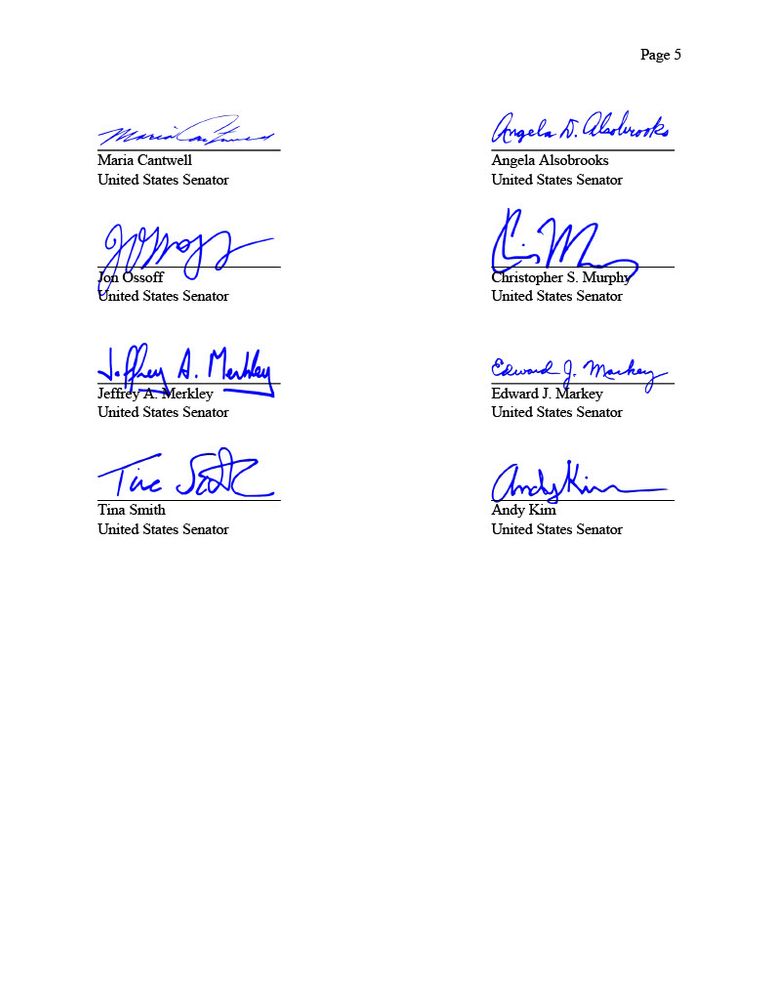 Letter to Sec. Rubio and Special Envoy Witkoff