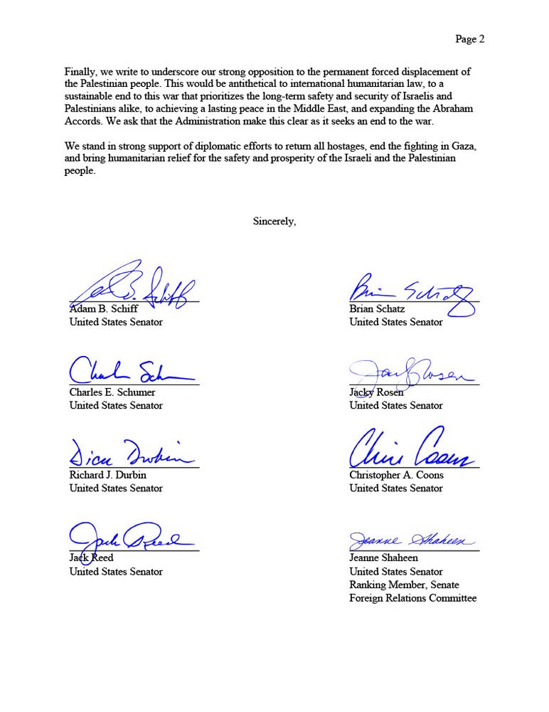 Letter to Sec. Rubio and Special Envoy Witkoff