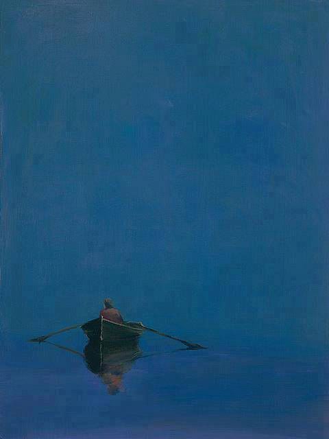Anne Packard, Rowing Boat on Blue, 1976