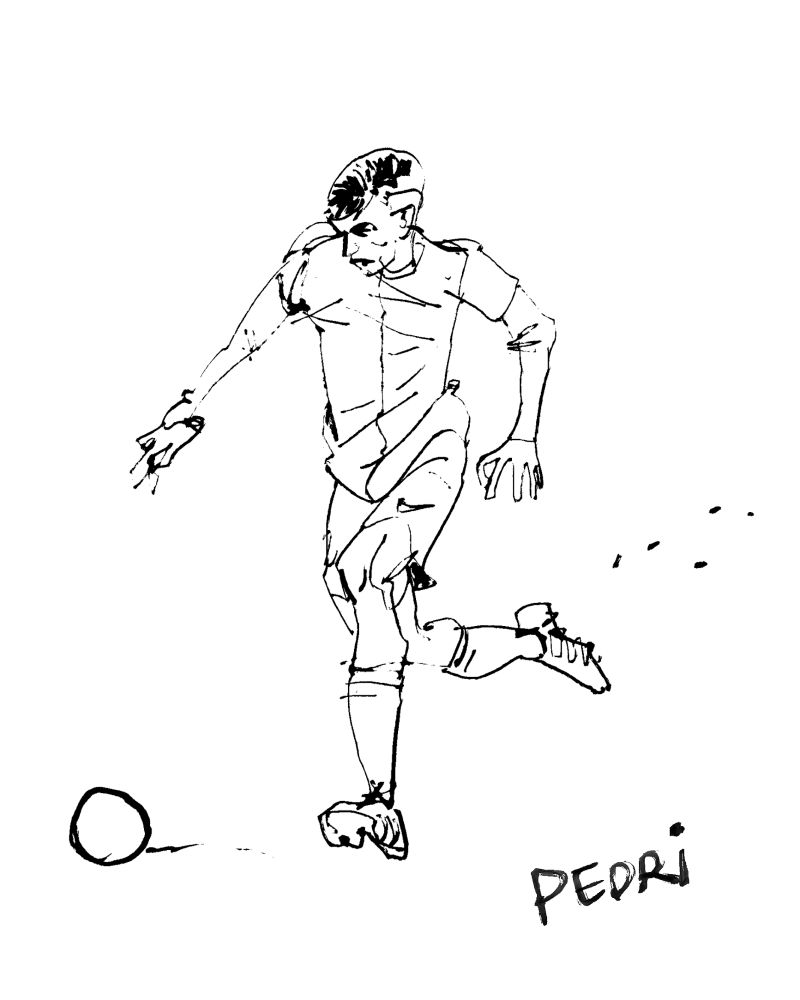 ink drawing of pedri