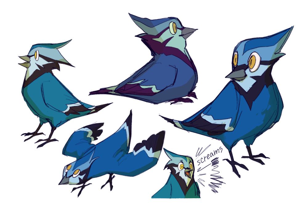 various doodles and poses of waffles from the owl house