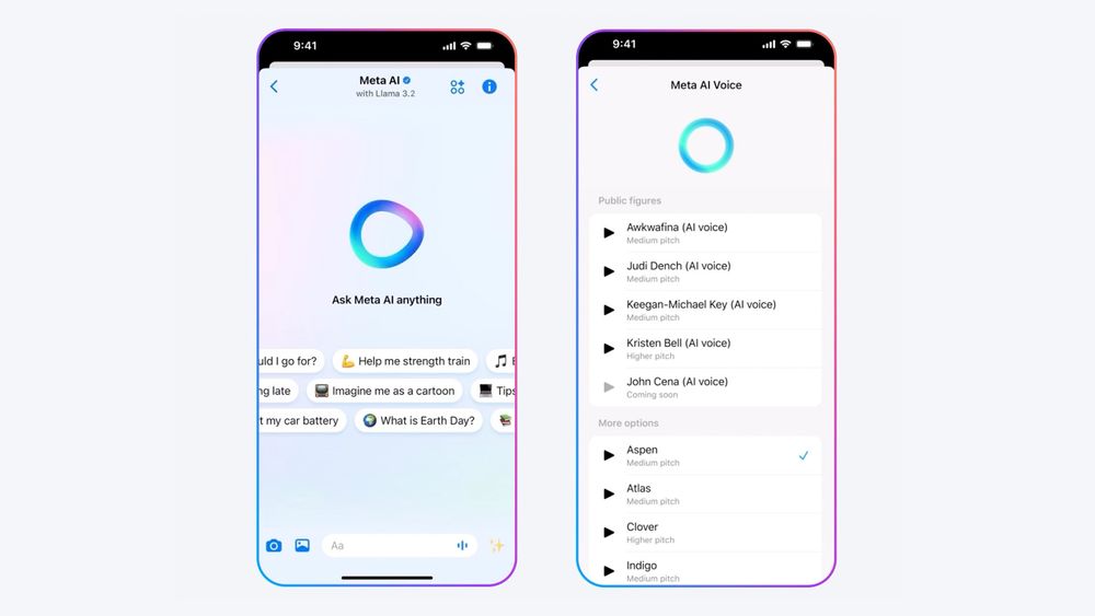 IA da Meta agora pode falar com as vozes de John Cena, Judi Dench e Awkwafina