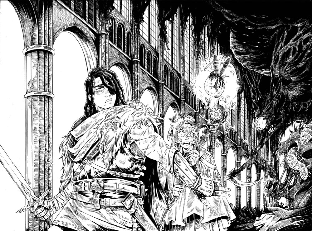 Fantasty inked illustration 