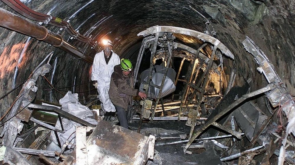 What remains of one of the two cars after the Kaprun Gletscherbahn funicular tragedy.