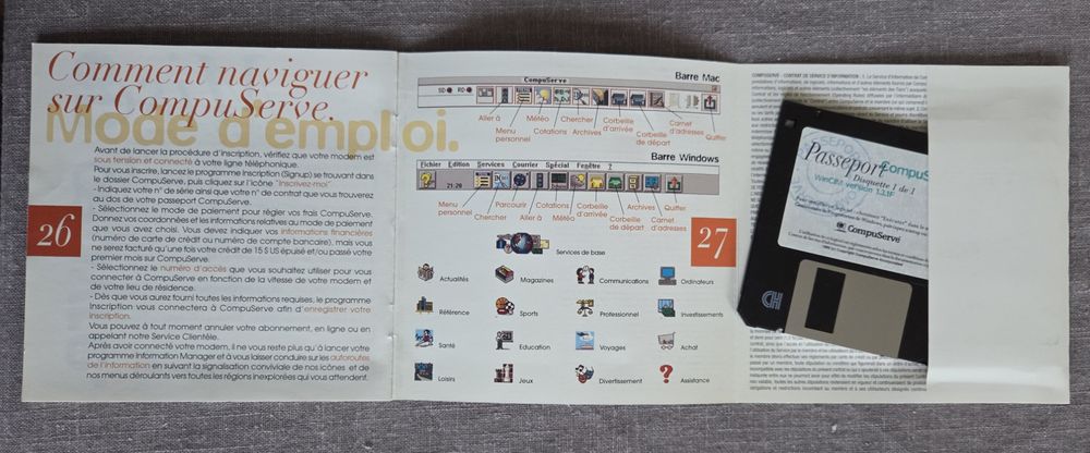 CompuServe and its floppy disk connection kit (March 1995)