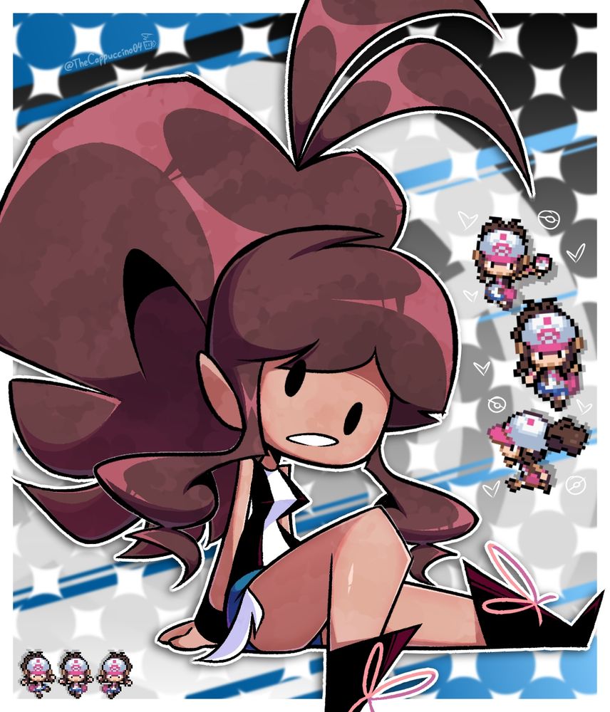 hilda from pokemon relaxing after a busy day of being the world's best designed character 