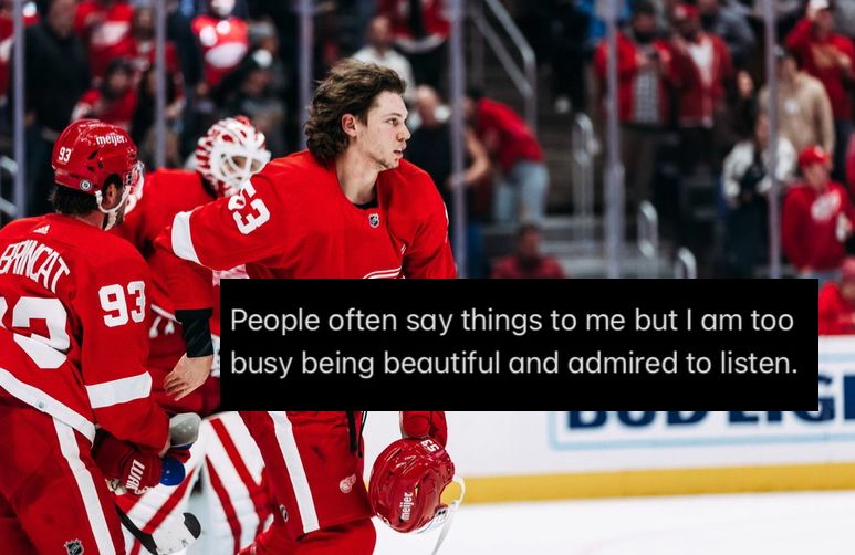 Moritz Seider with the caption “People often say things to me but I am too busy being beautiful and admired to listen”