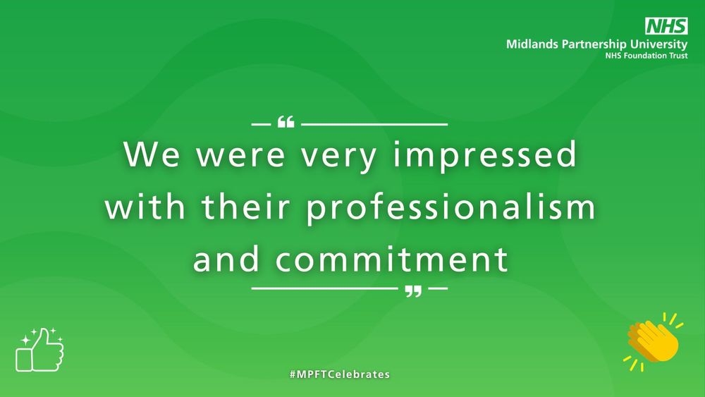 A green background with a feedback quote in the centre reading 'We were very impressed with their professionalism and commitment'