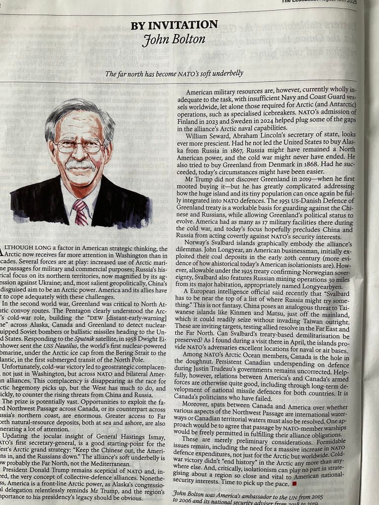 An opinion column my John Bolton.  He writes about US security risks in the Arctic.