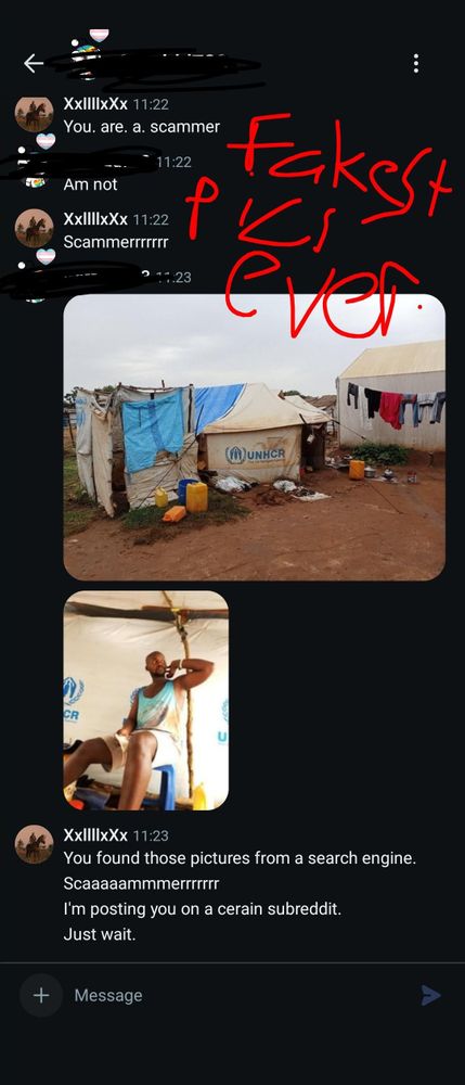 A scammer messaged me on Reddit. Not the typical creepy thing, but weird regardless. (Repost as I forgot a picture.)