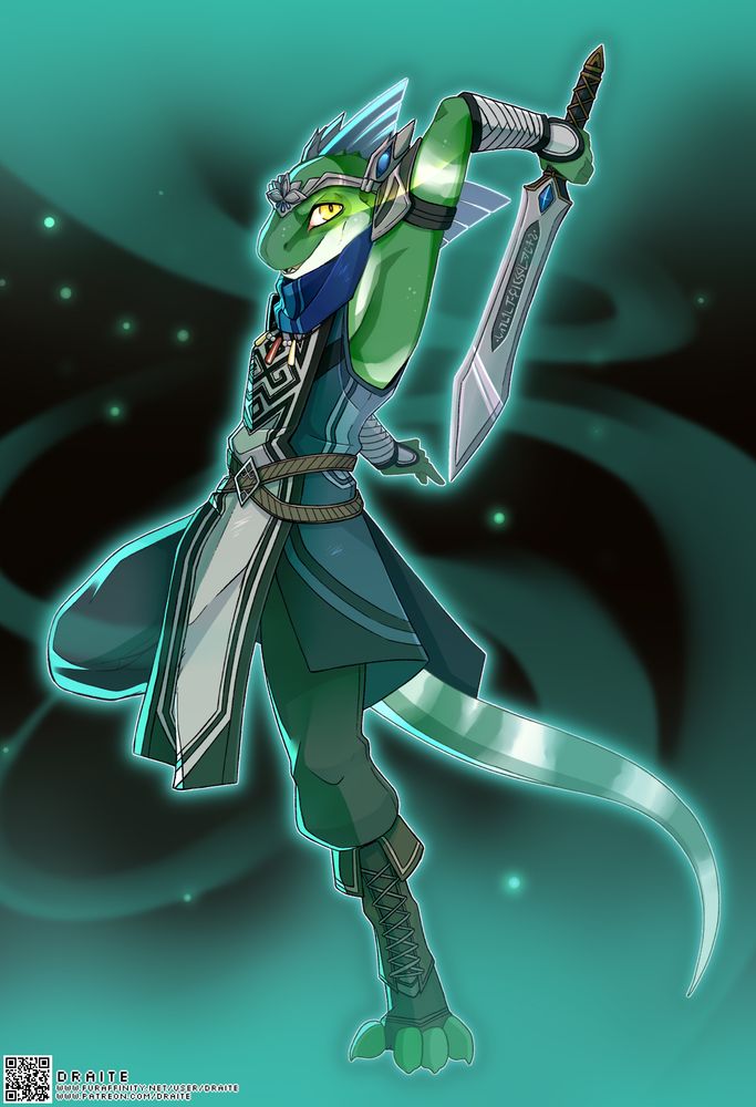 My guy in his fantasy outfit! He's doing a pose like a special arte from a Tales of Game. :D

Instant High-five if you know the game his outfit is from.