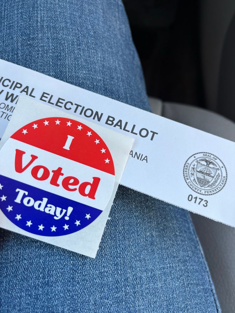 I voted sticker and election receipt 