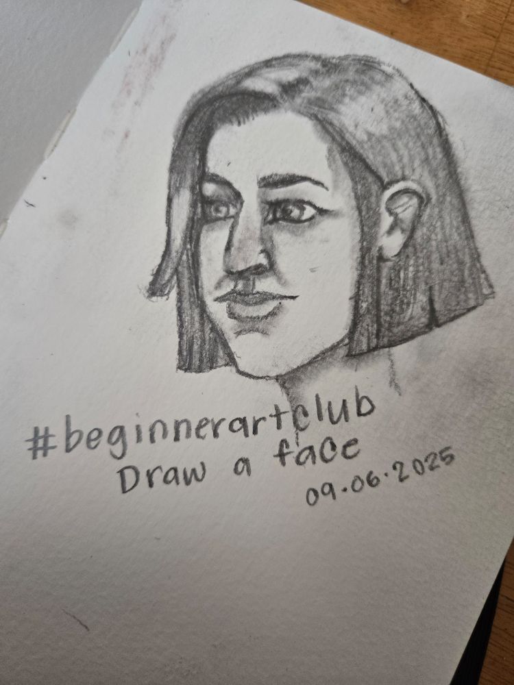 A face drawn with pencil.